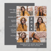 EENVOUDIG CHIQUE FOTOCOLLAGE AFSTUDEREN UITNODIGIN KAART (Voorkant / Achterkant)