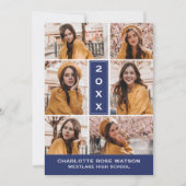 EENVOUDIG CHIQUE FOTOCOLLAGE AFSTUDEREN UITNODIGIN KAART (Voorkant)