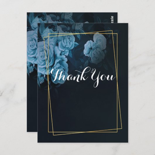 Eenvoudig chique goud geometrisch Lijst Dank u Briefkaart (Voorkant / Achterkant)