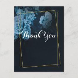 Eenvoudig chique goud geometrisch Lijst Dank u Briefkaart