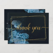 Eenvoudig chique goud geometrisch Lijst dank u Pos Briefkaart (Voorkant / Achterkant)