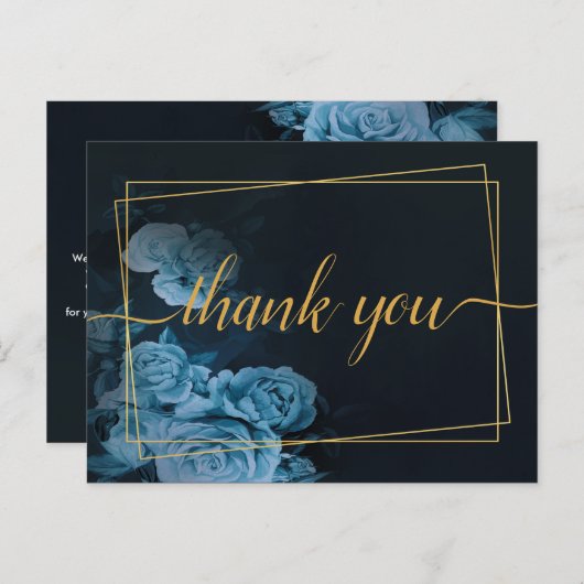 Eenvoudig chique goud geometrisch Lijst dank u Pos Briefkaart (Voorkant / Achterkant)