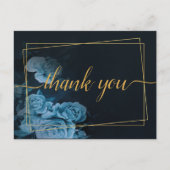 Eenvoudig chique goud geometrisch Lijst dank u Pos Briefkaart (Voorkant)