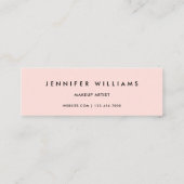 Eenvoudig chique minimalistisch script blush roze  mini visitekaartje (Achterkant)