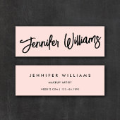 Eenvoudig chique minimalistisch script blush roze mini visitekaartje