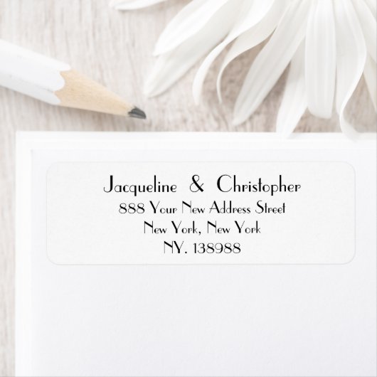 Eenvoudig Chique Script Naam Bruiloft Retouradres Etiket (Insitu)