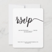 Eenvoudig Chique Zwart-Wit Script Digitaal antwoor RSVP Kaartje (Voorkant)
