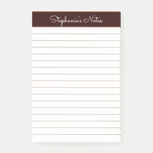 Eenvoudig chocolade bruin, op maat gemaakt post-it® notes (Voorkant)