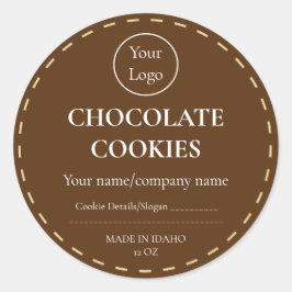 Eenvoudig chocolade Chip Cookie Sticker Eigen labe