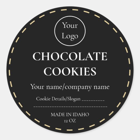 Eenvoudig chocolade Chip Cookie Sticker Eigen labe (Voorkant)