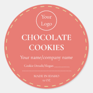 Eenvoudig chocolade Chip Cookie Sticker Eigen labe