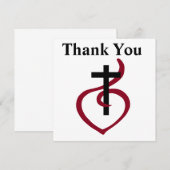 Eenvoudig Christelijk kruisje Bedankkaart (Voorkant / Achterkant)