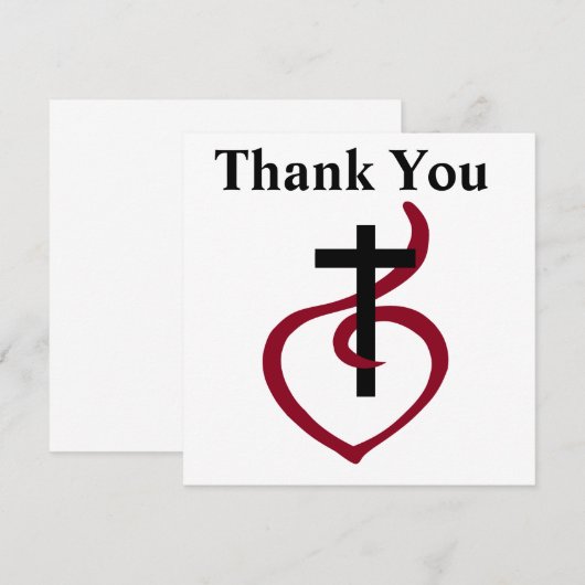 Eenvoudig Christelijk kruisje Bedankkaart (Voorkant / Achterkant)
