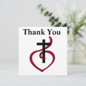 Eenvoudig Christelijk kruisje Bedankkaart (Staand voorkant)
