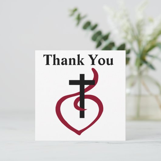 Eenvoudig Christelijk kruisje Bedankkaart (Staand voorkant)