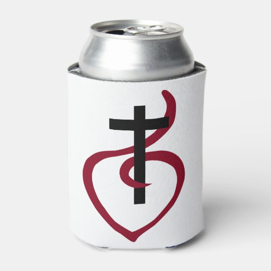 Eenvoudig Christelijk kruisje Blikjeskoeler (Blikje Voorkant)