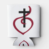 Eenvoudig Christelijk kruisje Blikjeskoeler (Achterkant)