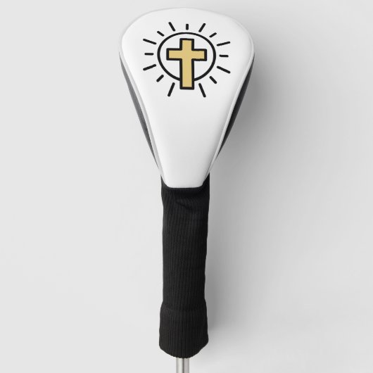 Eenvoudig Christelijk kruisje Golfheadcover (Voorkant)