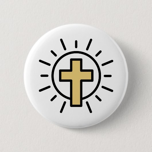Eenvoudig Christelijk kruisje Ronde Button 5,7 Cm (Voorkant)