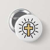 Eenvoudig Christelijk kruisje Ronde Button 5,7 Cm (Voorkant /achterkant)