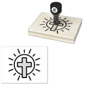 Eenvoudig Christelijk kruisje Rubberstempel (Gestempeld)