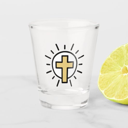 Eenvoudig Christelijk kruisje Shot Glas (Voorkant)