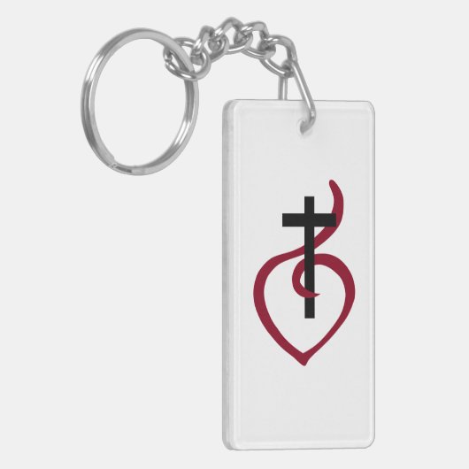 Eenvoudig Christelijk kruisje Sleutelhanger (Voorkant Links)