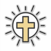 Eenvoudig Christelijk kruisje Sticker (Voorkant)