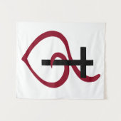 Eenvoudig Christelijk kruisje Wandkleed (Voorkant (horizontaal))