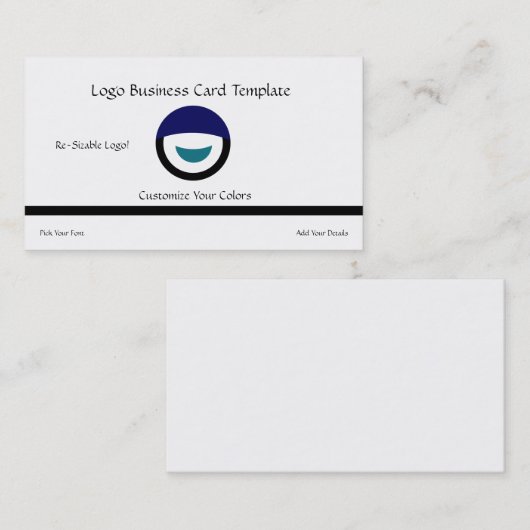 Eenvoudig cirkeloppervlak en halve maan - cirkelvo visitekaartje (Voorkant / Achterkant)