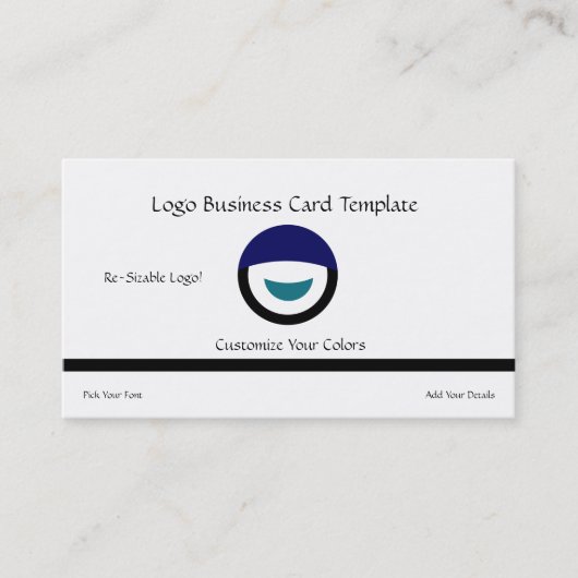 Eenvoudig cirkeloppervlak en halve maan - cirkelvo visitekaartje (Voorkant)