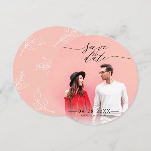 Eenvoudig Cisco Script Weddenschap Save the Date P Kaart (Voorkant / Achterkant)