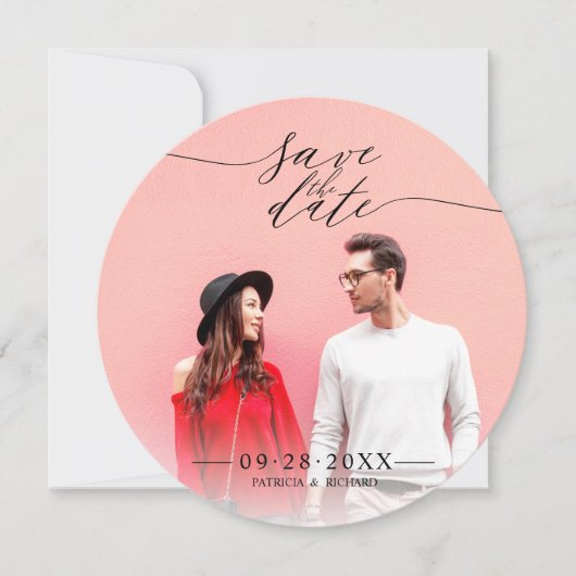 Eenvoudig Cisco Script Weddenschap Save the Date P Kaart (Voorkant)