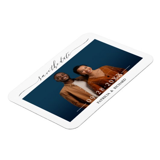 Eenvoudig Cisco Script Weddenschap Save the Date P Magneet (Linkerzijde)