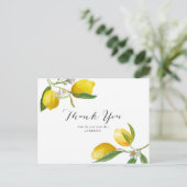 Eenvoudig citroen Vrijgezellenfeest Dank u Briefkaart (Staand voorkant)