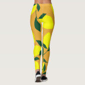 Eenvoudig citroenpatroon, oranje achtergrond. leggings (Achterkant)