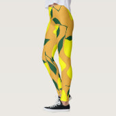 Eenvoudig citroenpatroon, oranje achtergrond. leggings (Links)