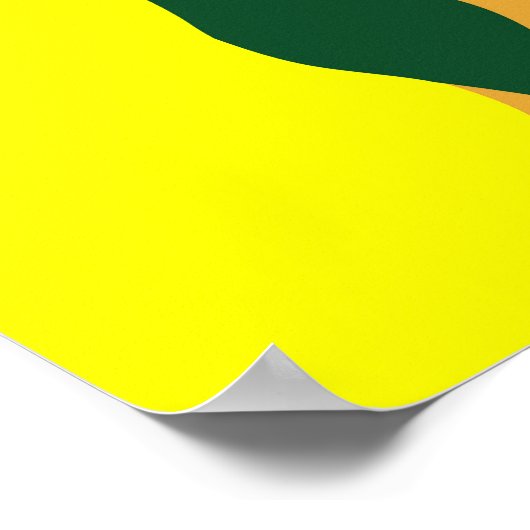 Eenvoudig citroenpatroon, oranje achtergrond. poster (Hoek)