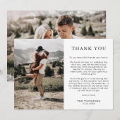 Eenvoudig Classic 2 Photo Wedding Bedankkaart (Voorkant / Achterkant)