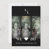 Eenvoudig Classic 3 Foto's Collage Engaged Couple Kaart (Voorkant)