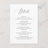 Eenvoudig Classic Black en White Elegant Wedding Informatiekaartje (Voorkant)