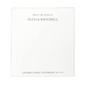 Eenvoudig Classic Black en White | Tekst Notitieblok (Voorkant)