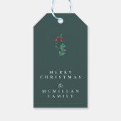Eenvoudig Classic Christmas Floral Gift Label Cadeaulabel (Voorkant)