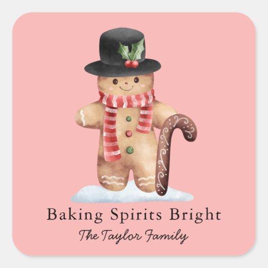 Eenvoudig Classic Christmas Holiday Baking Label (Voorkant)