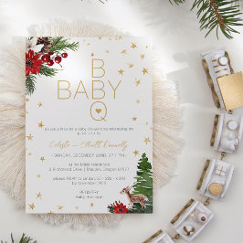 Eenvoudig Classic Christmas White BBQ Baby shower Kaart