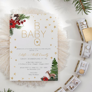 Eenvoudig Classic Christmas White BBQ Baby shower Kaart