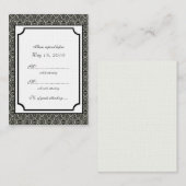 Eenvoudig Classic Damask RSVP-kaart Informatiekaartje (Voorkant / Achterkant)