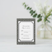 Eenvoudig Classic Damask RSVP-kaart Informatiekaartje (Staand voorkant)