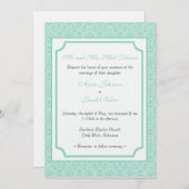 Eenvoudig Classic Damask Wedding Invite Kaart (Voorkant / Achterkant)