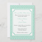 Eenvoudig Classic Damask Wedding Invite Kaart (Voorkant)